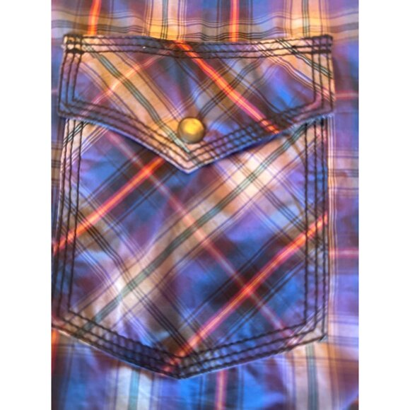 Wrangler 20X Ranch Rodeo Cowboy Mens Plaid Long Sleeve Western Shirt Large - Picture 3 of 5